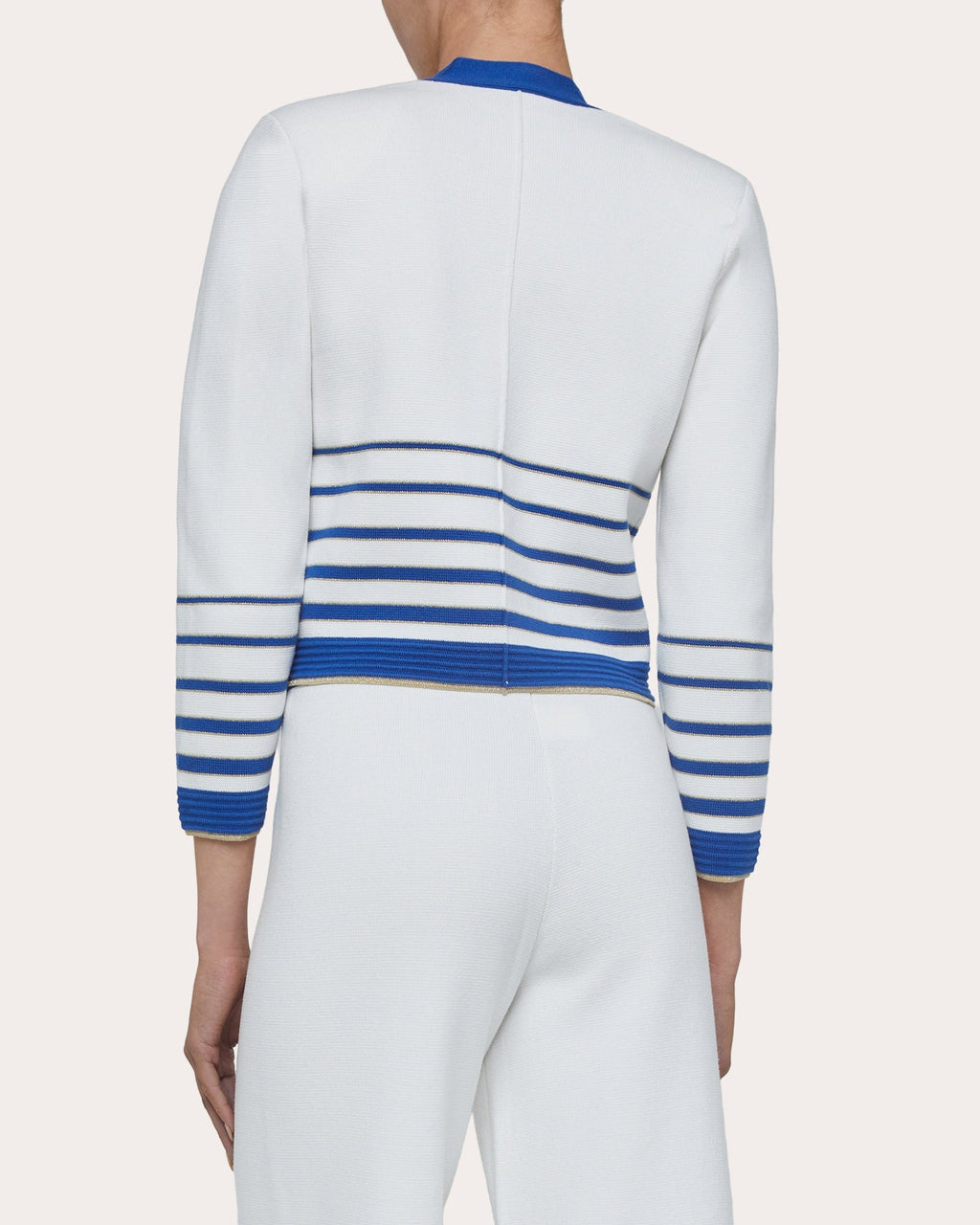 Catie Cropped Striped Cotton-Blend Cardigan
