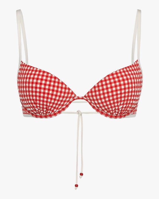 Vintage Beach Gingham Underwire Bikini Top