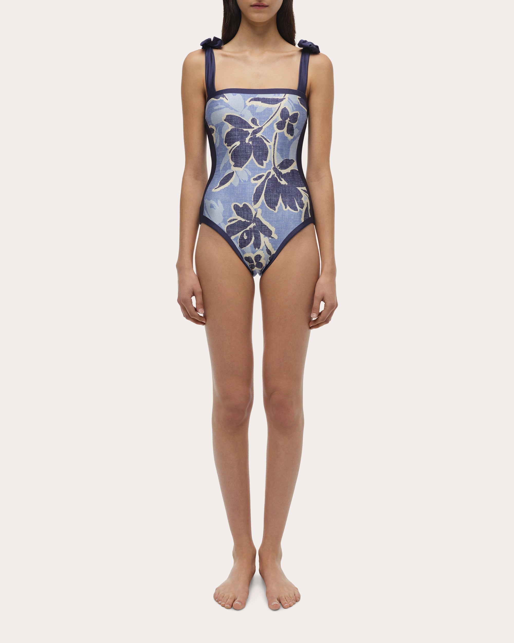 Floral Bow-Strap Swimsuit