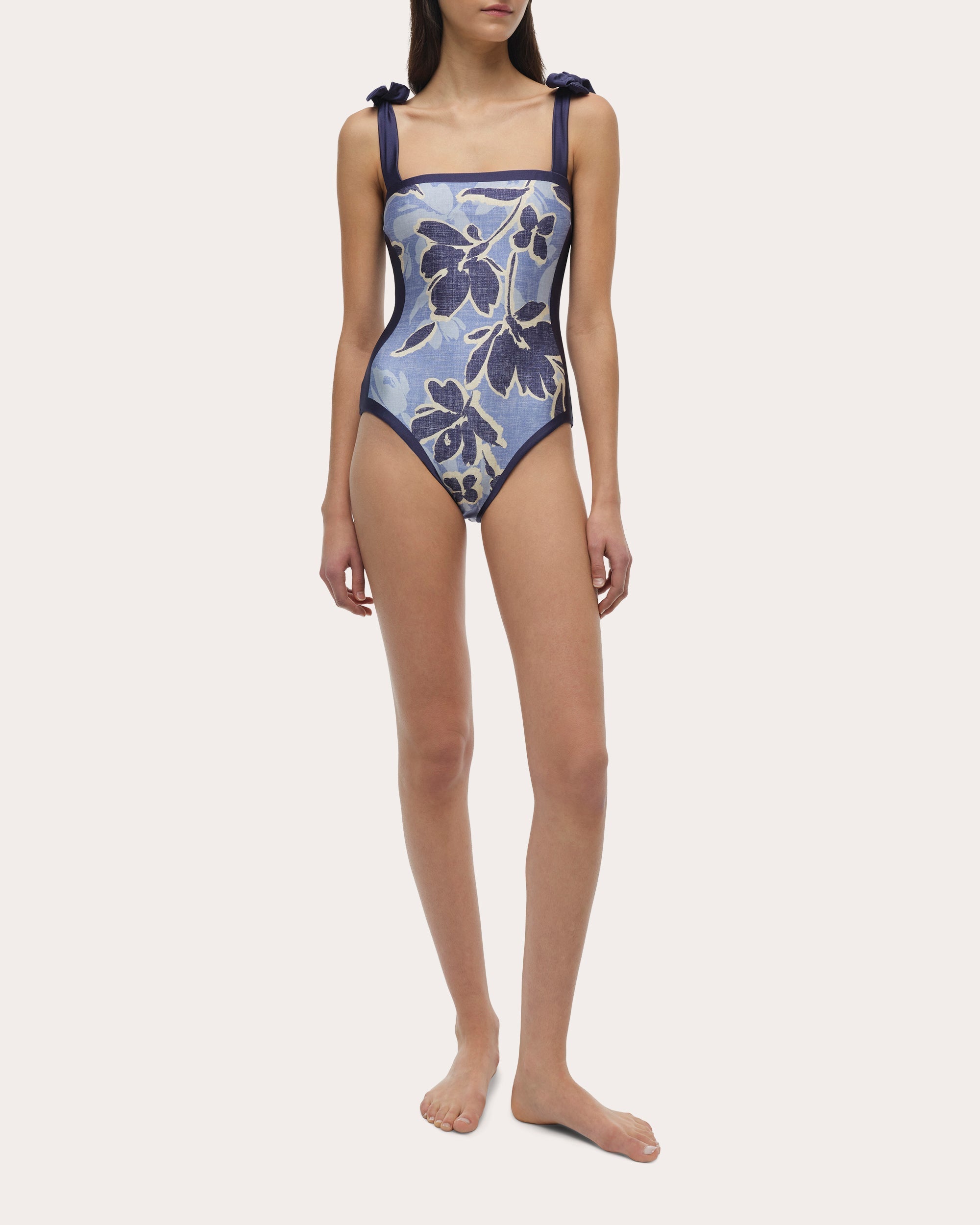 Floral Bow-Strap Swimsuit