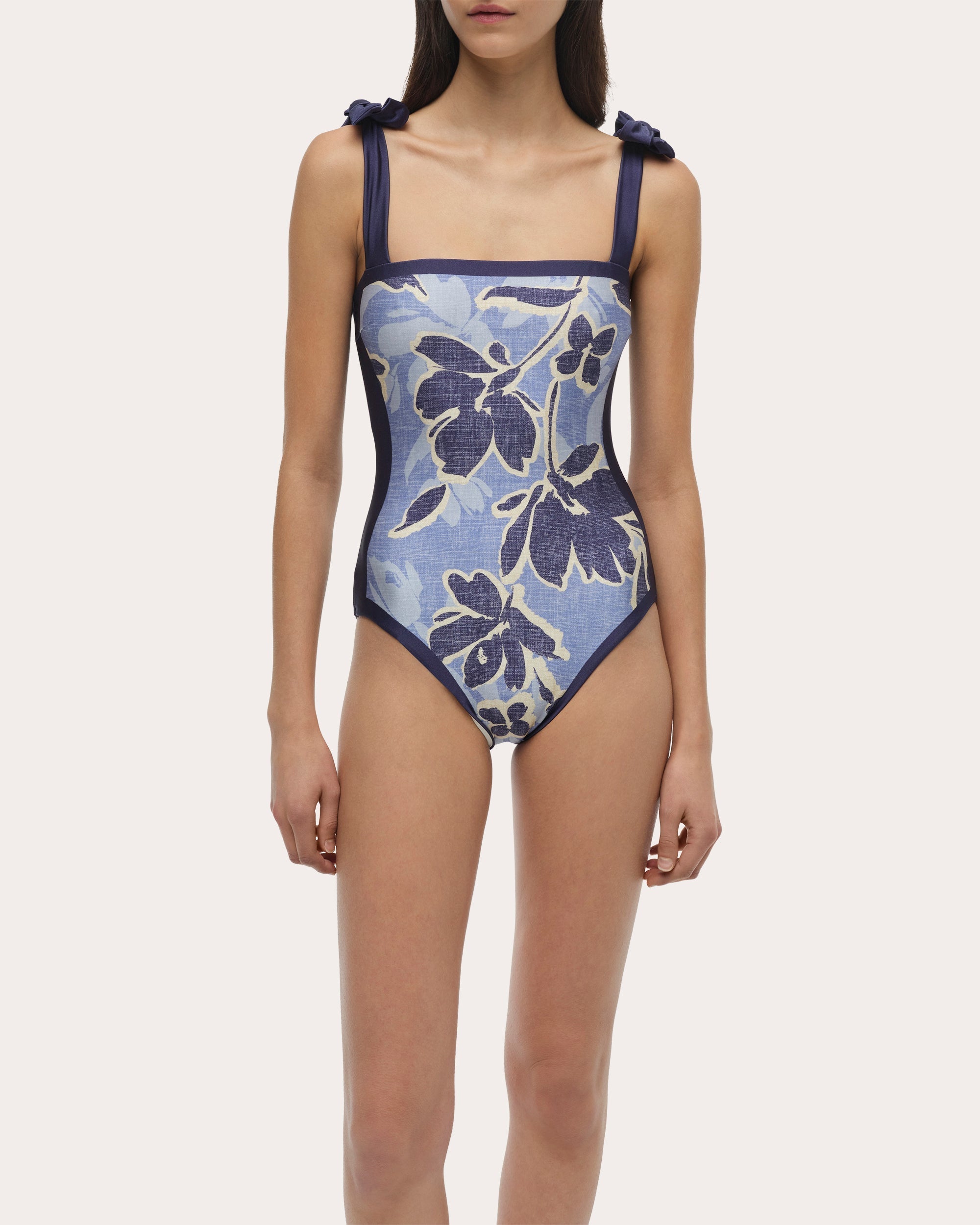 Floral Bow-Strap Swimsuit
