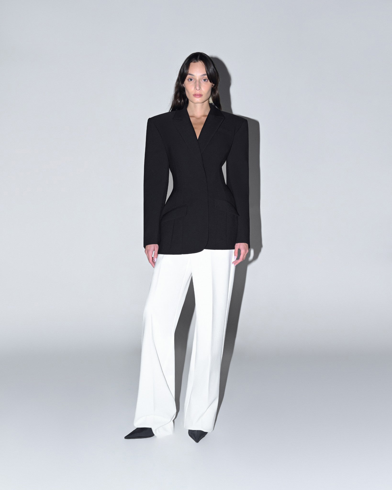 Cut-Out Crepe Blazer