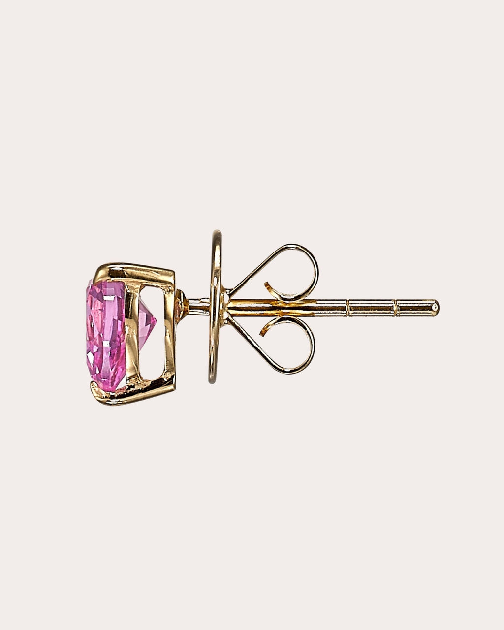 Mini Heart 9K Gold Lab-Grown Sapphire Stud Earrings