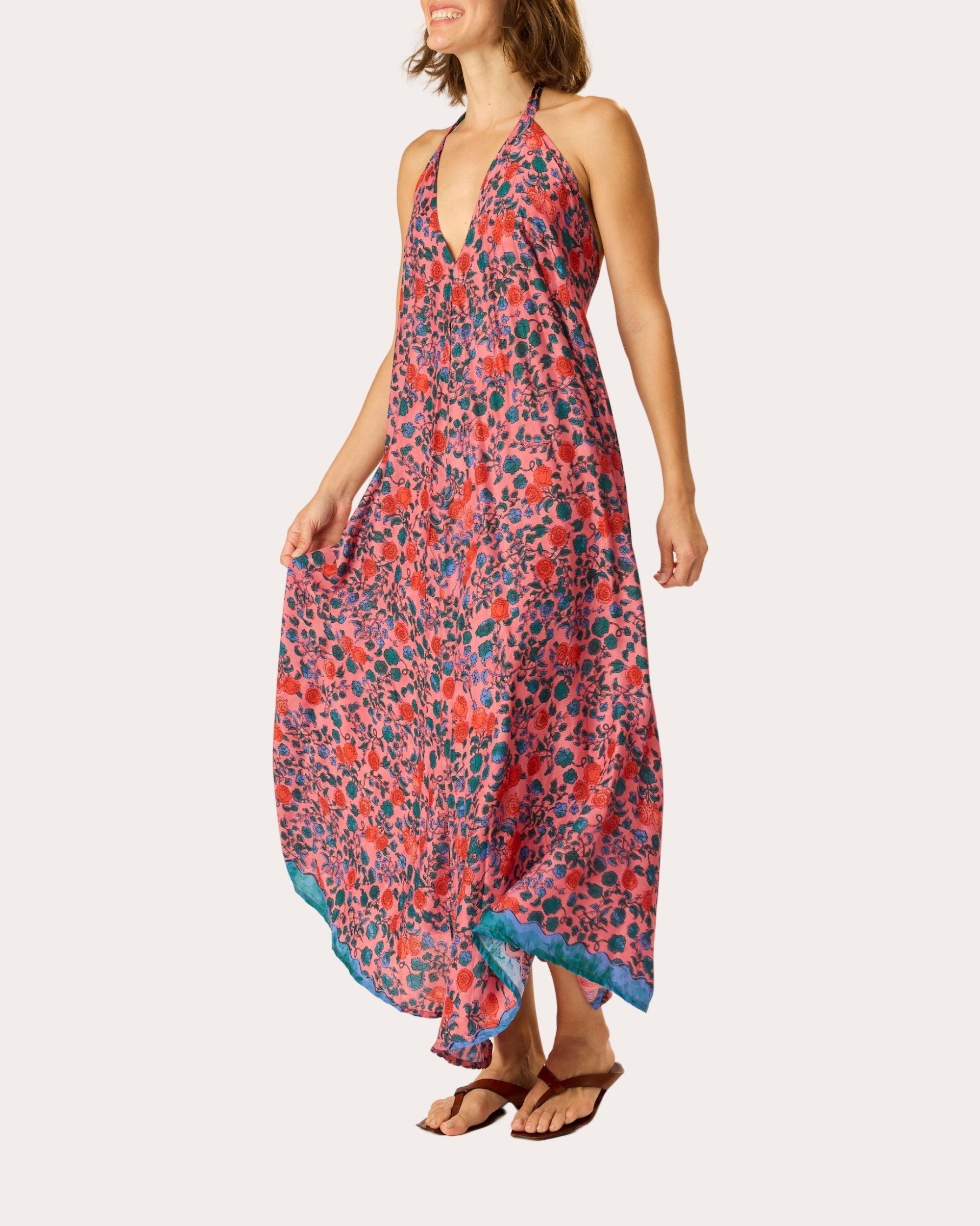 Lola Floral Halter Maxi Dress