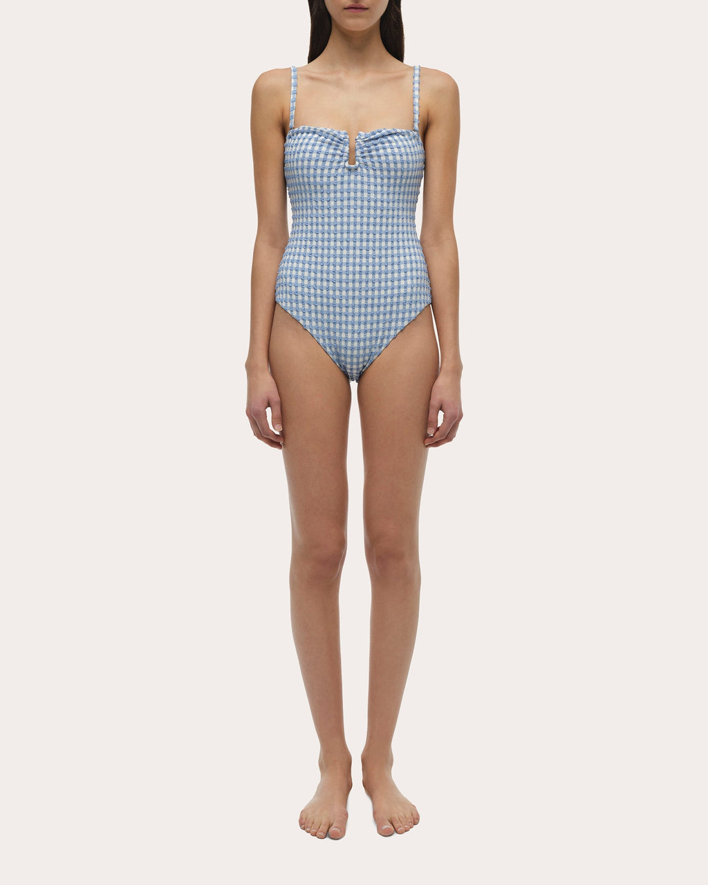 Ottilie Gingham Seersucker Ruched Swimsuit
