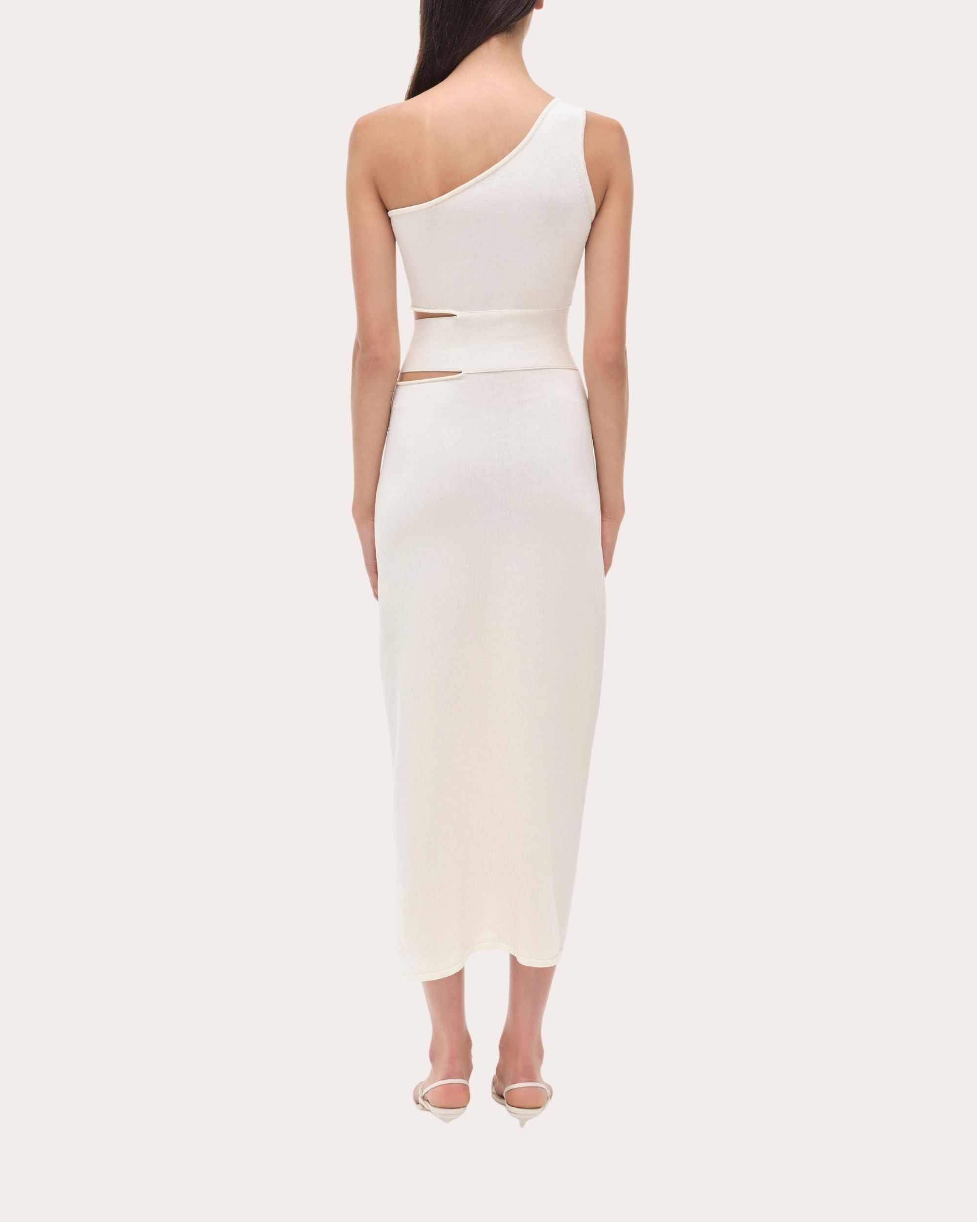 Aurelia Knit Cutout Asymmetric Midi Dress