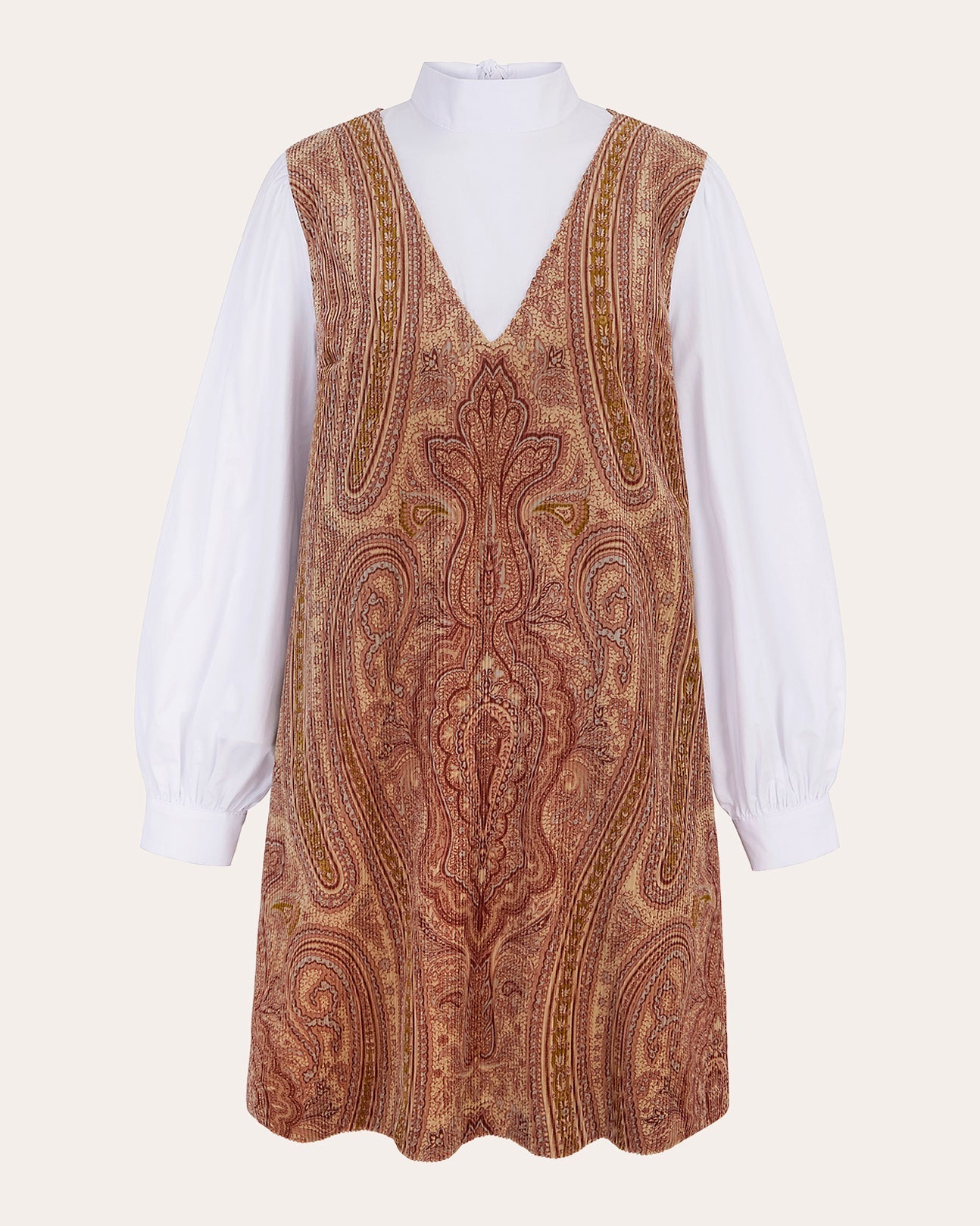 Florence Bow-Back Printed Velvet and Cotton Mini Dress