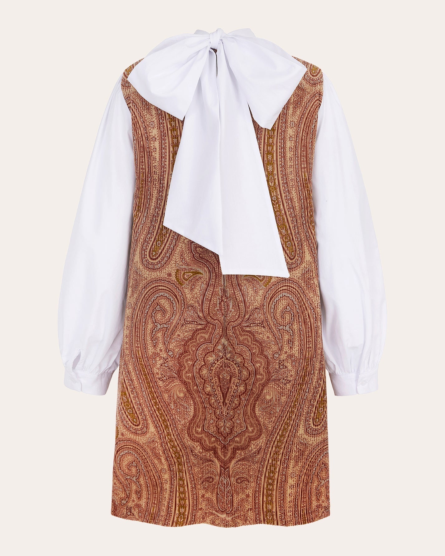 Florence Bow-Back Printed Velvet and Cotton Mini Dress