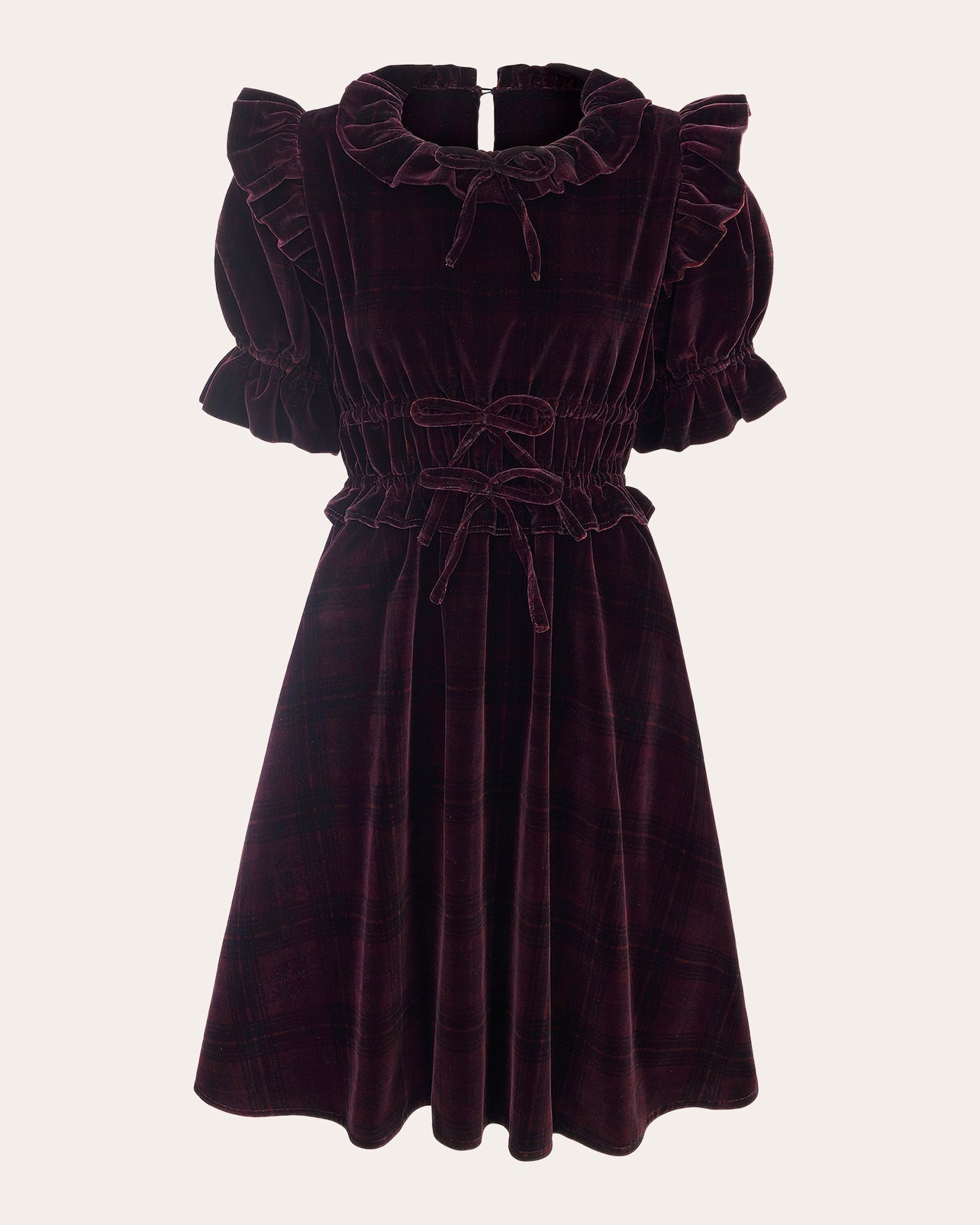 Antoinette Ruffle-Trimmed Velvet Mini Dress