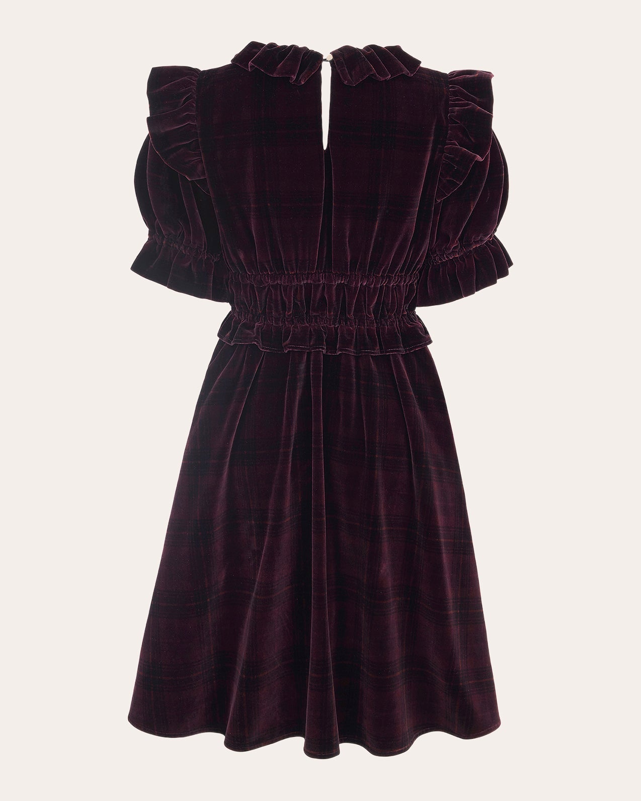 Antoinette Ruffle-Trimmed Velvet Mini Dress