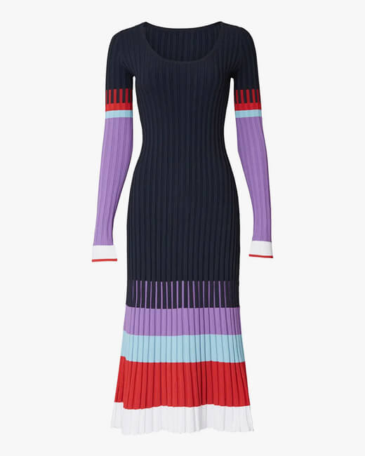 Scoop-Neck Color Block Dress