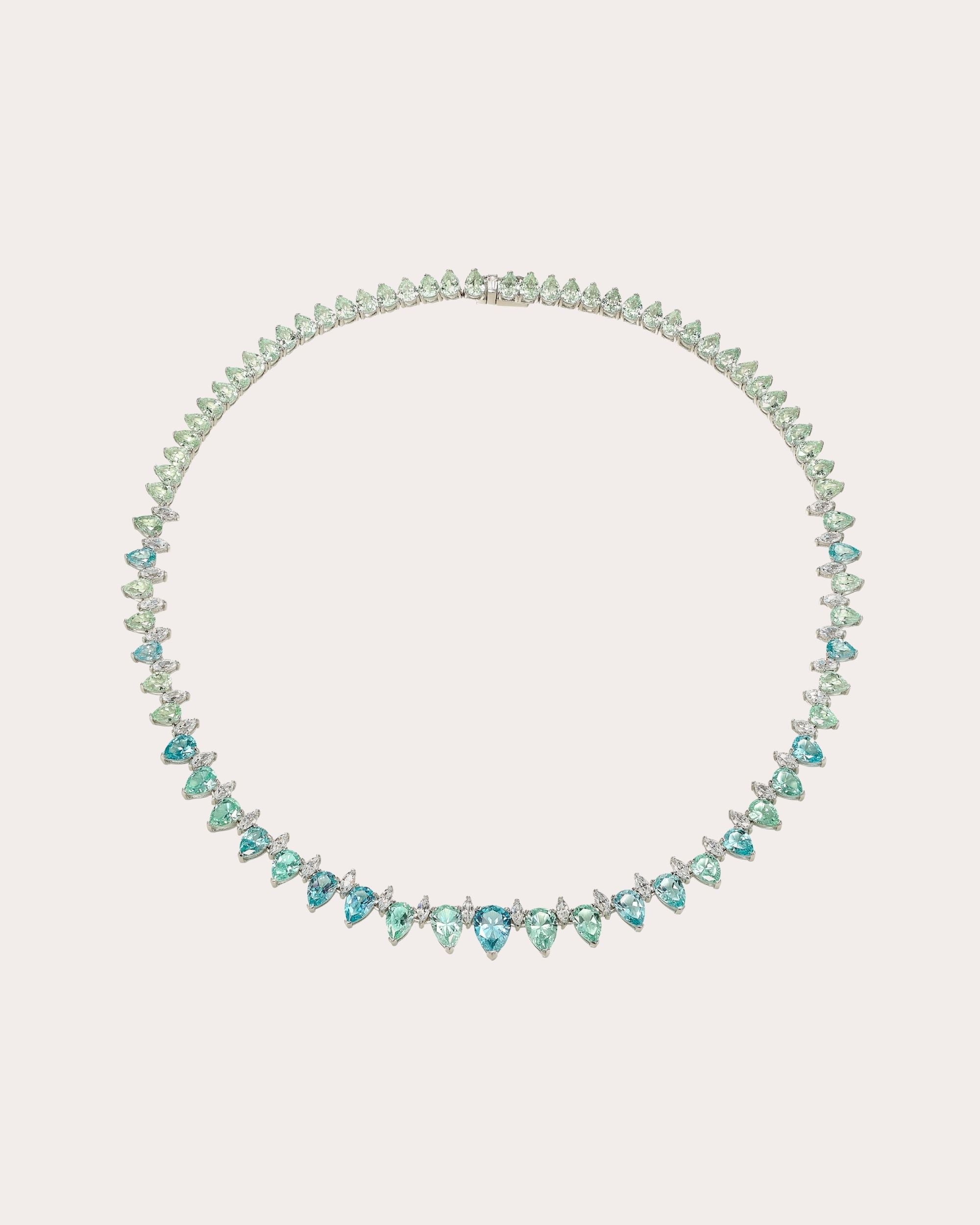 Ocean 18K Gold and Rhodium Vermeil Lab-Grown Multi-Stone Necklace