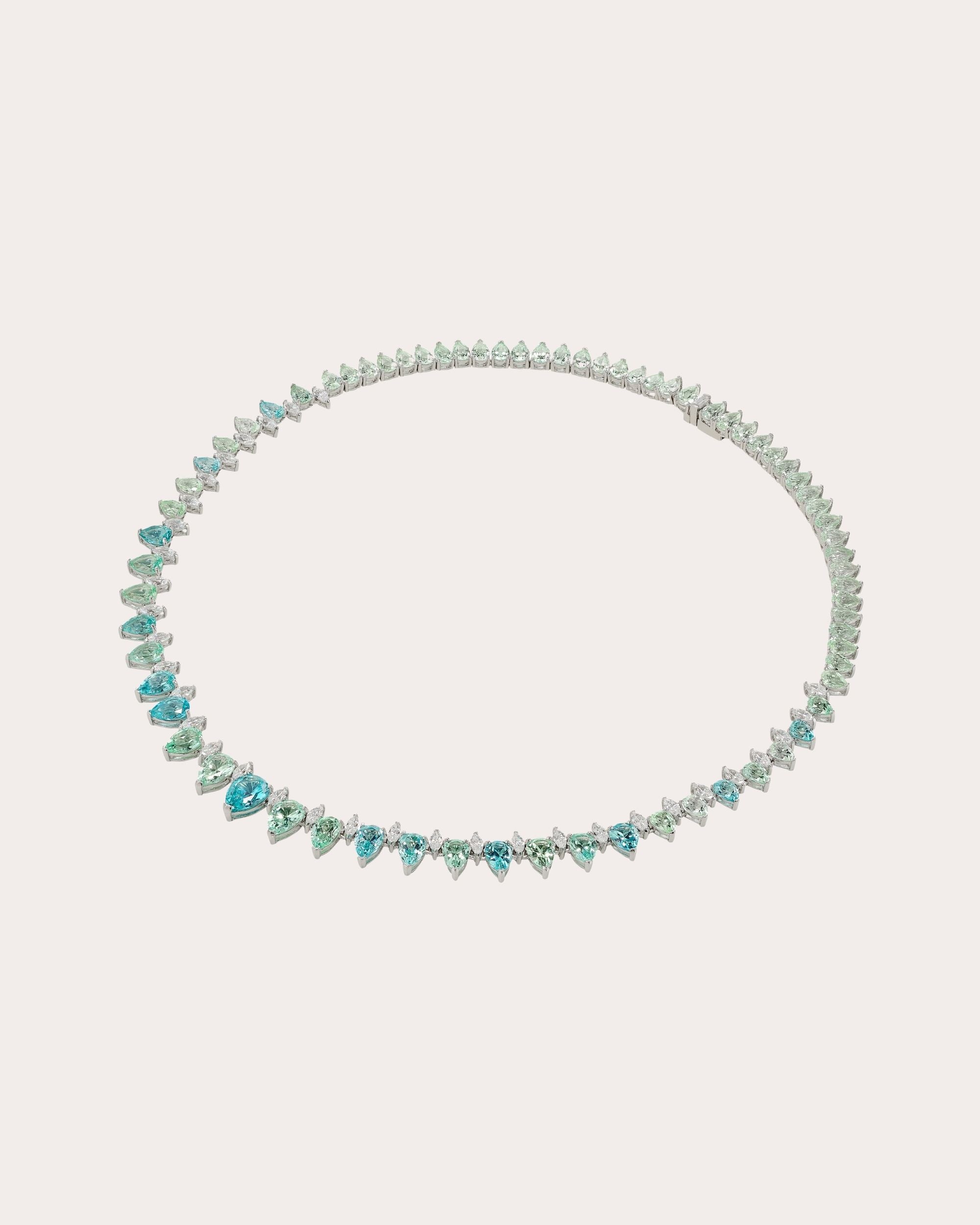 Ocean 18K Gold and Rhodium Vermeil Lab-Grown Multi-Stone Necklace