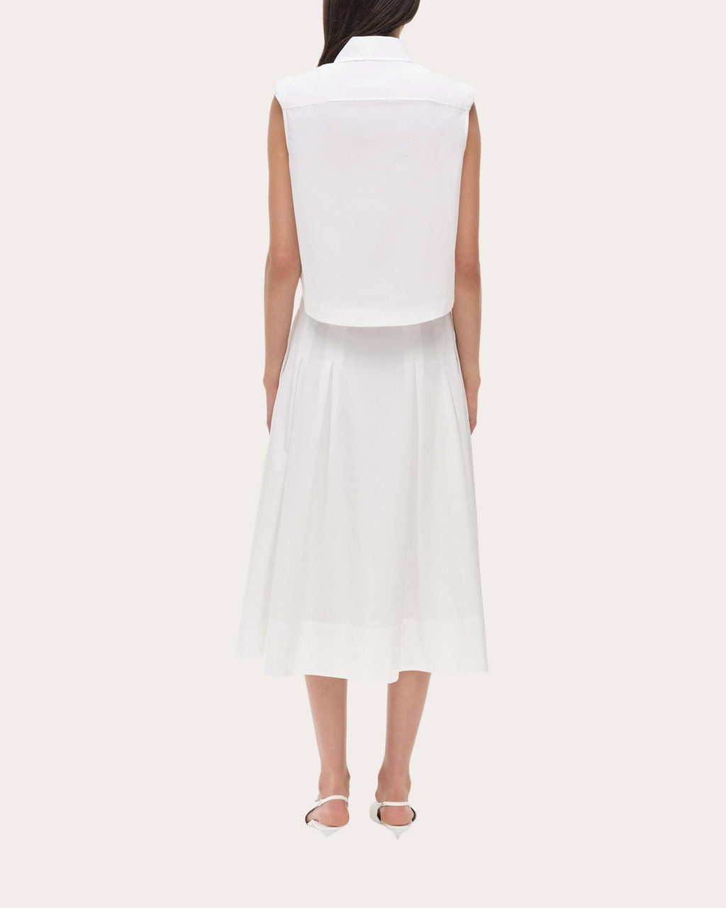 Winslow Poplin Cropped Sleeveless Shirt