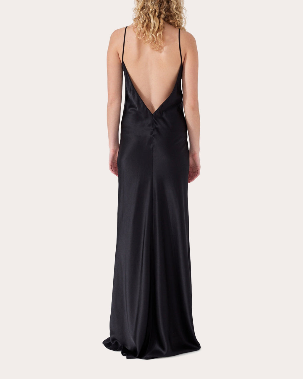 Kate V-Back Silk Slip Dress