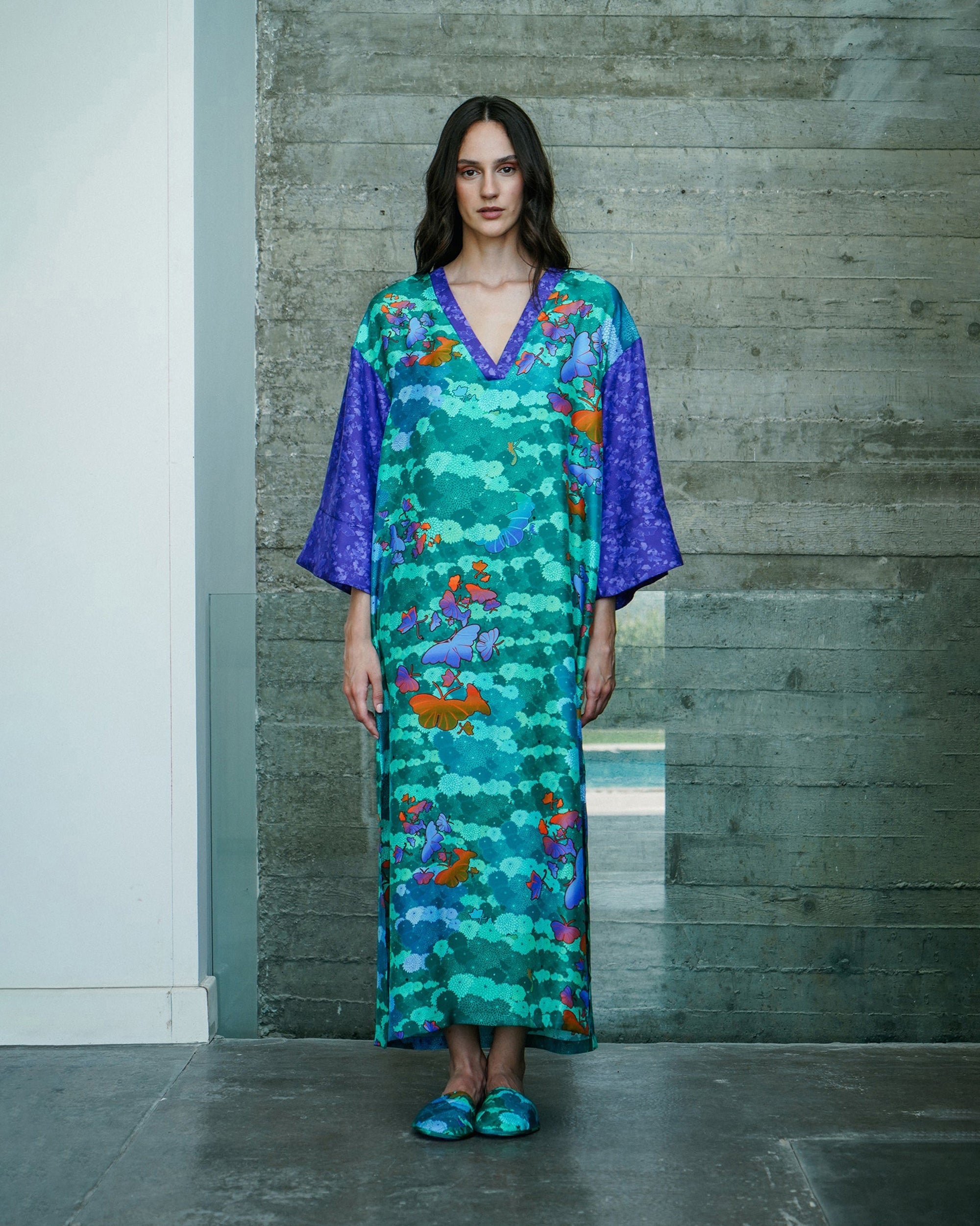 Kyoto Niwa Silk Kaftan