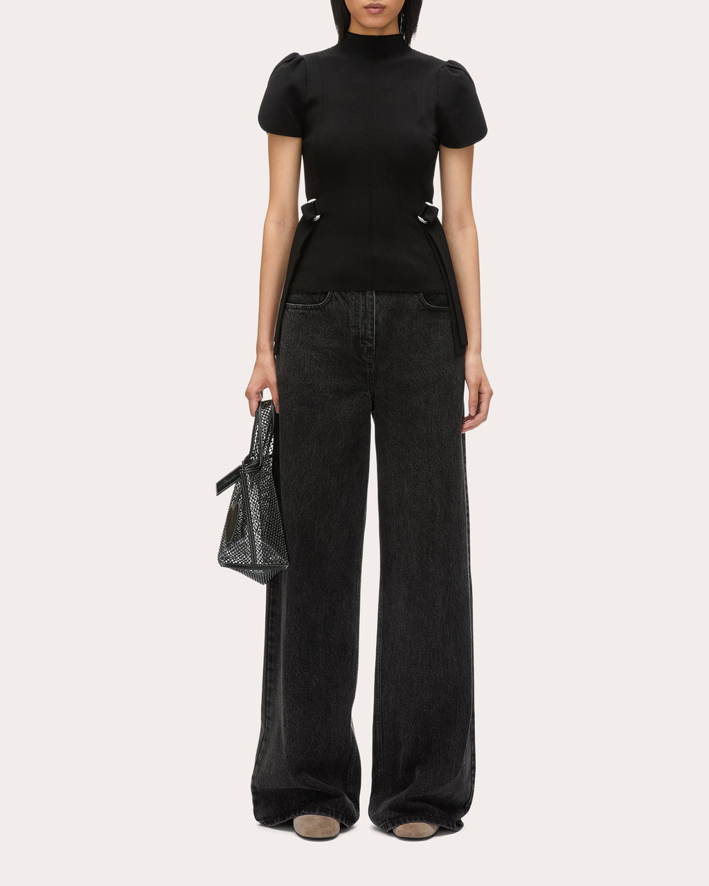 Rib Knit Mock Neck Top