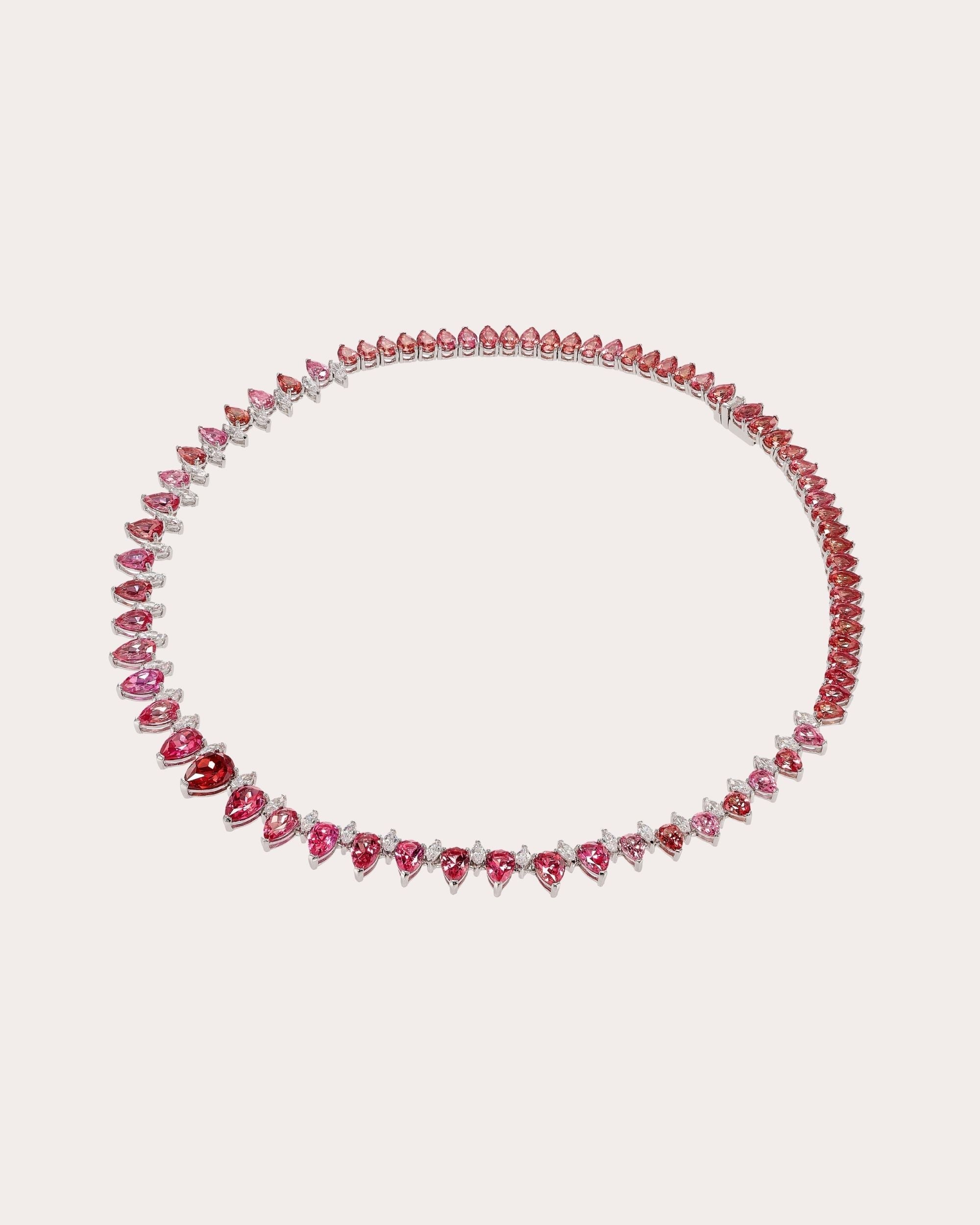 18K Gold Vermeil Lab-Grown Multi Sapphire Necklace