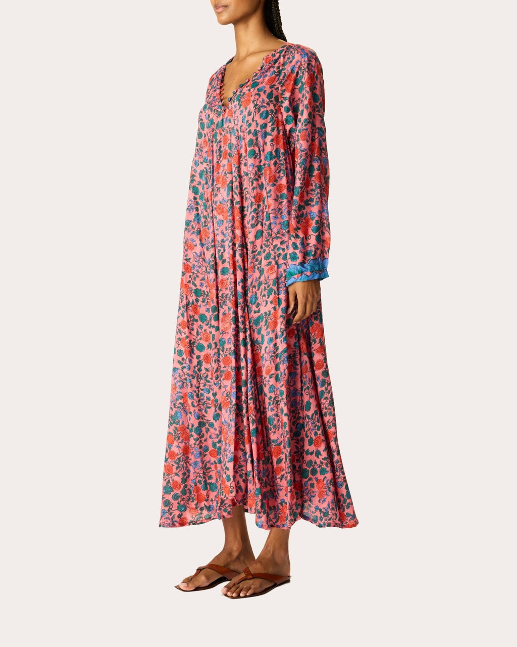 Fiore Floral Pleated Maxi Dress