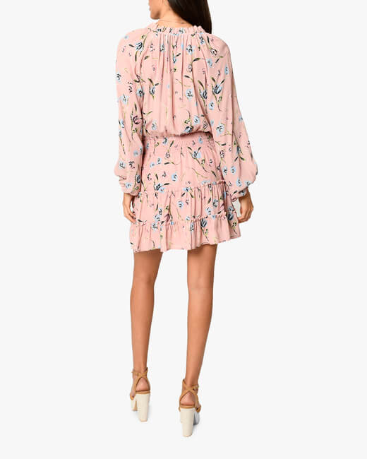 Tossed Tulip Smocked-Waist Mini Dress