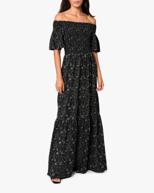 Tiered Off-Shoulder Maxi Dress