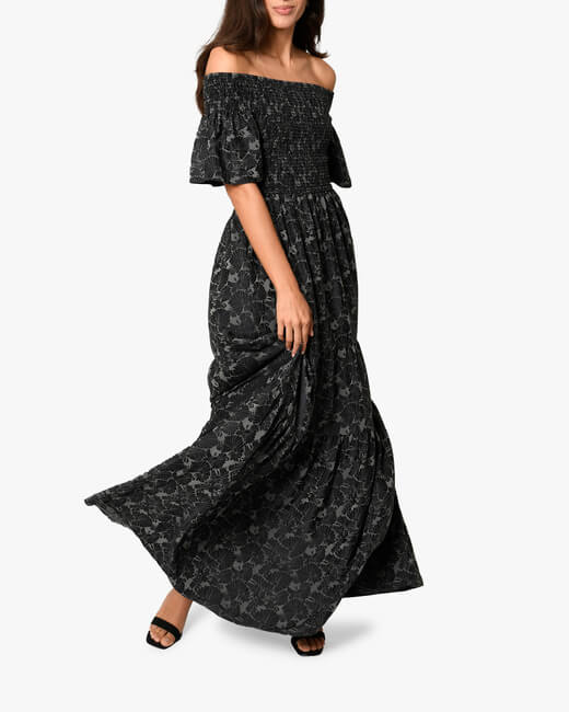 Tiered Off-Shoulder Maxi Dress
