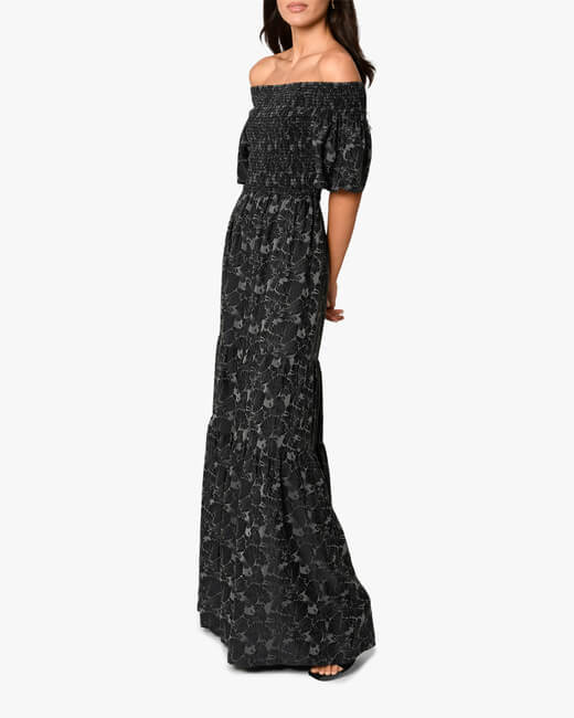Tiered Off-Shoulder Maxi Dress
