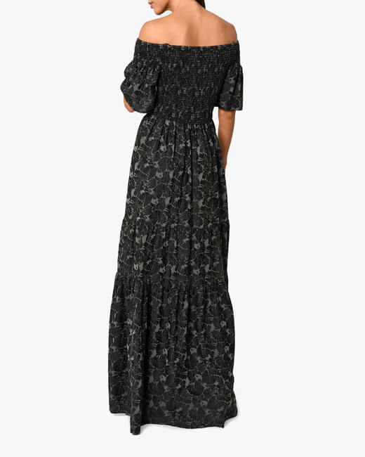Tiered Off-Shoulder Maxi Dress