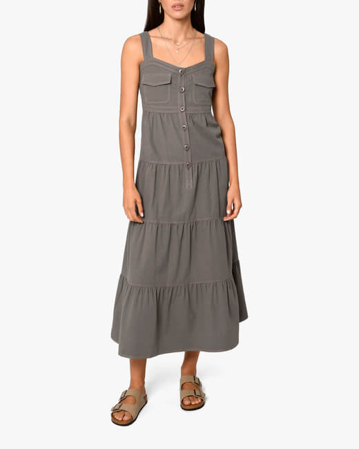 Cargo Tiered Maxi Dress