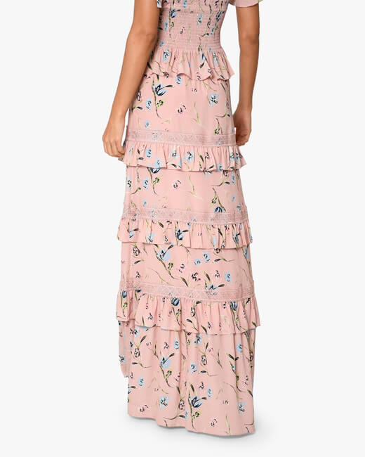 Tossed Tulip Tiered Maxi Skirt
