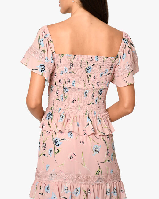 Tossed Tulip Smocked Crop Top