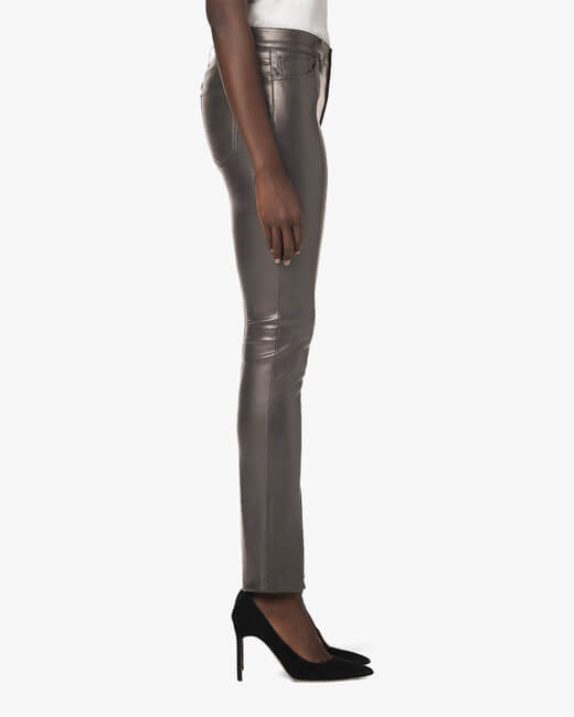 Barbara High-Rise Straight Ankle Faux Leather Pants
