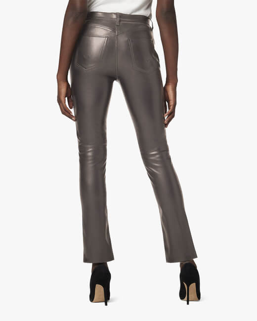 Barbara High-Rise Straight Ankle Faux Leather Pants