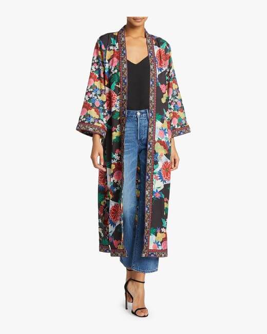 Lynn Side Slit Long Kimono