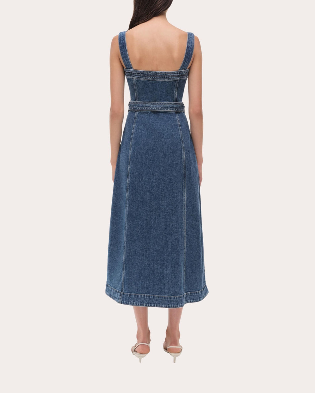 Alba Denim Bustier Midi Dress