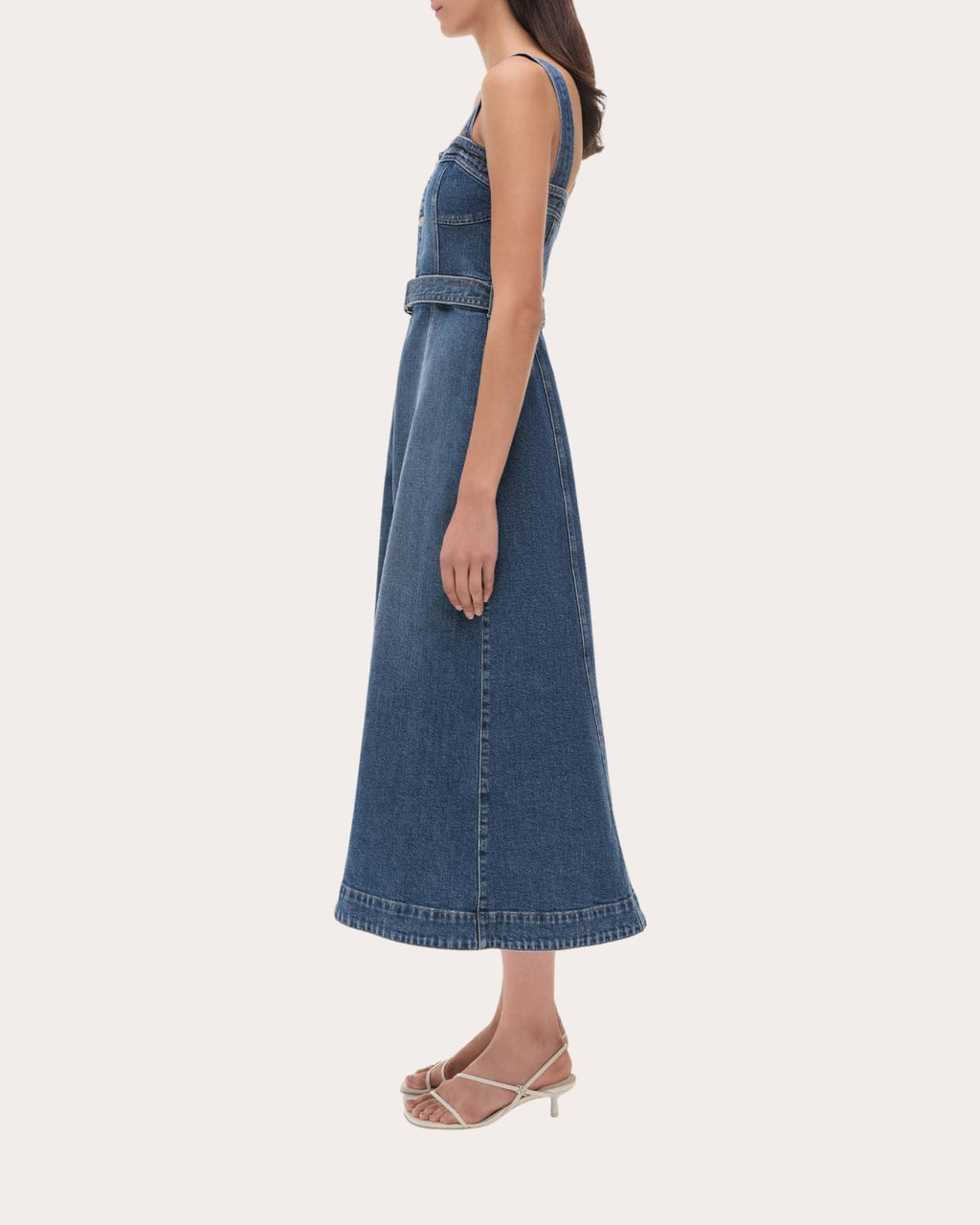 Alba Denim Bustier Midi Dress