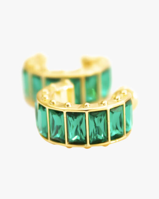 Small 14K Gold-Plated Swarovski® Hoop Earrings