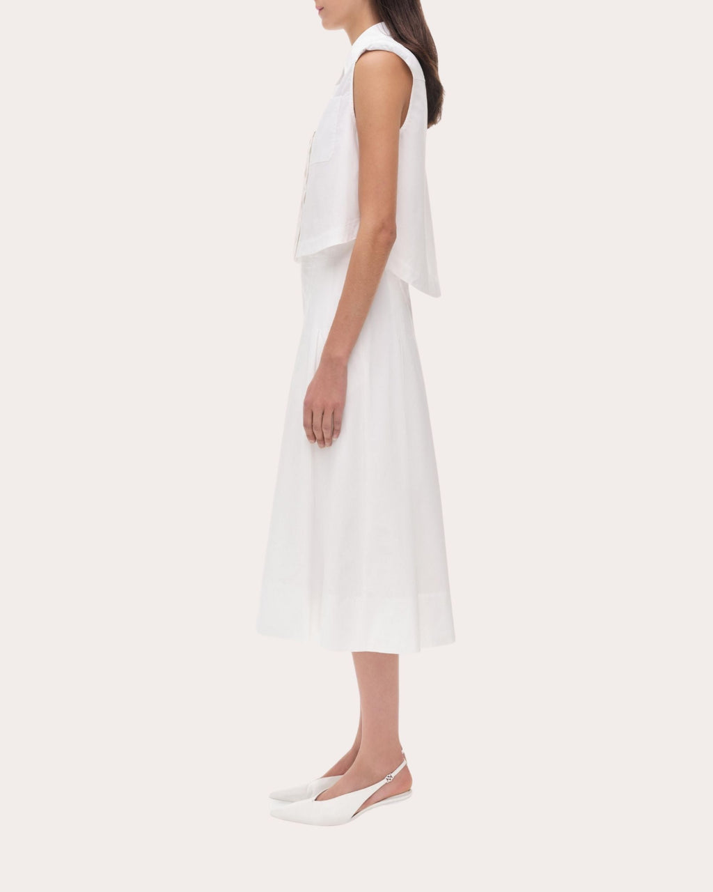 Winslow Poplin Cropped Sleeveless Shirt