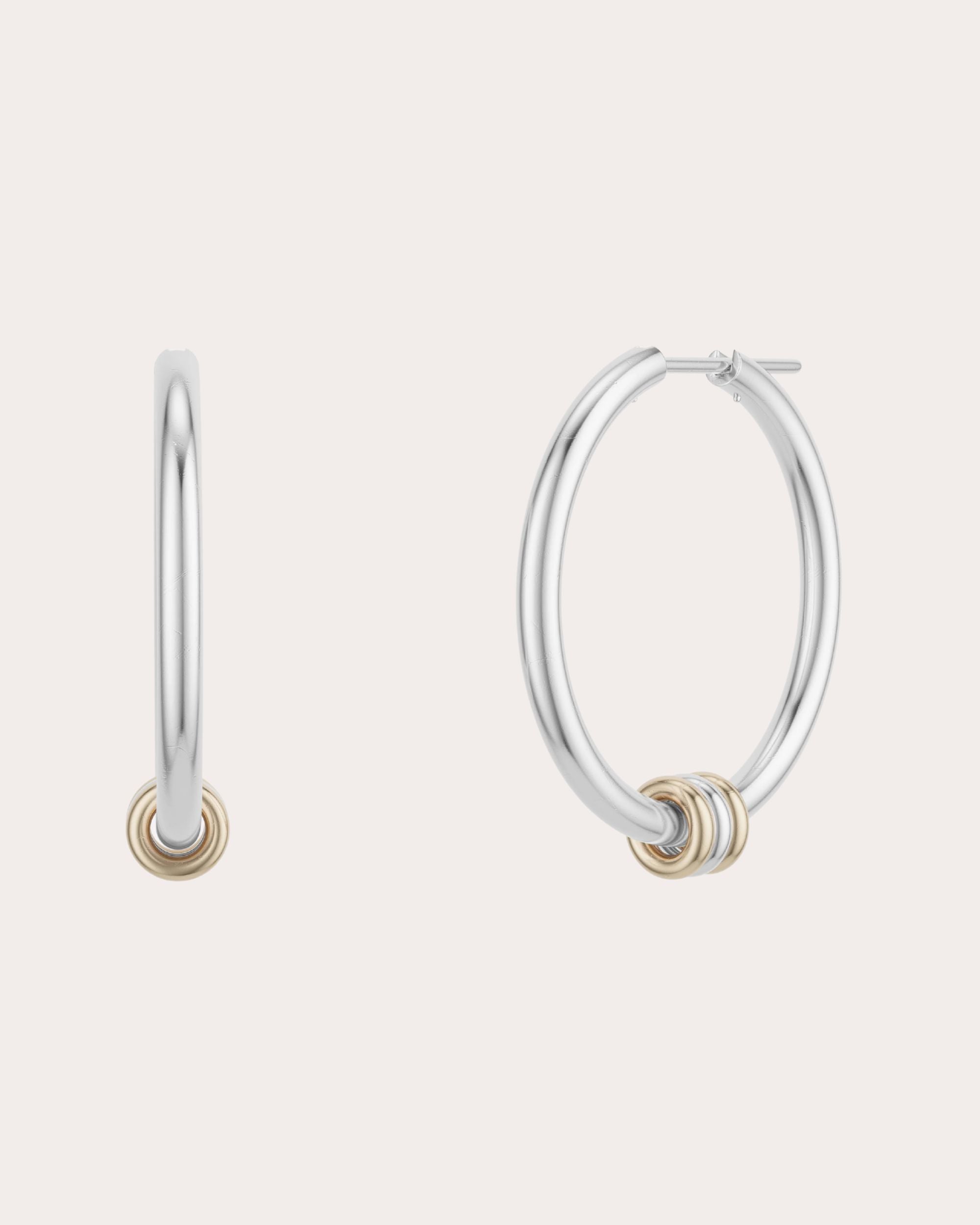Argo 18K Gold Sterling Silver Hoop Earrings