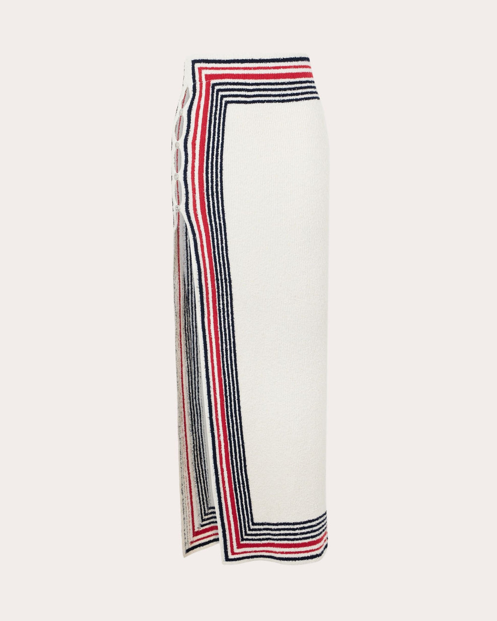 Embellished Striped Terry Maxi Skirt
