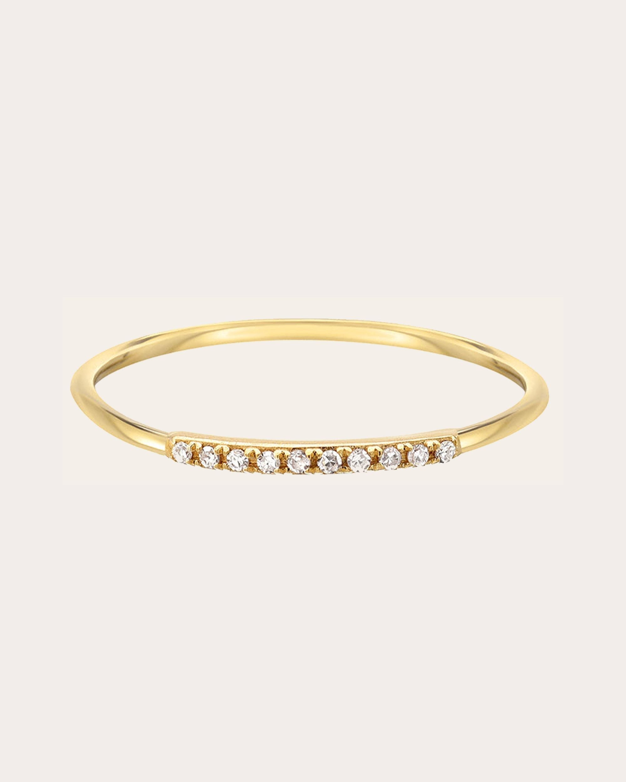 14K Gold Diamond Segment Ring
