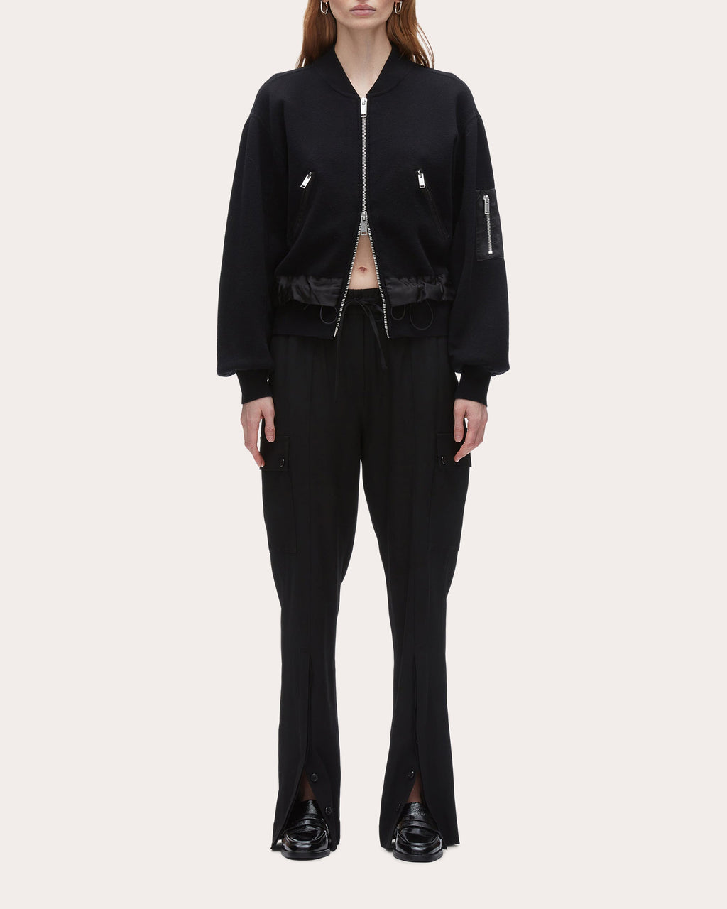 Layered Cotton-Wool Blend Bomber Jacket