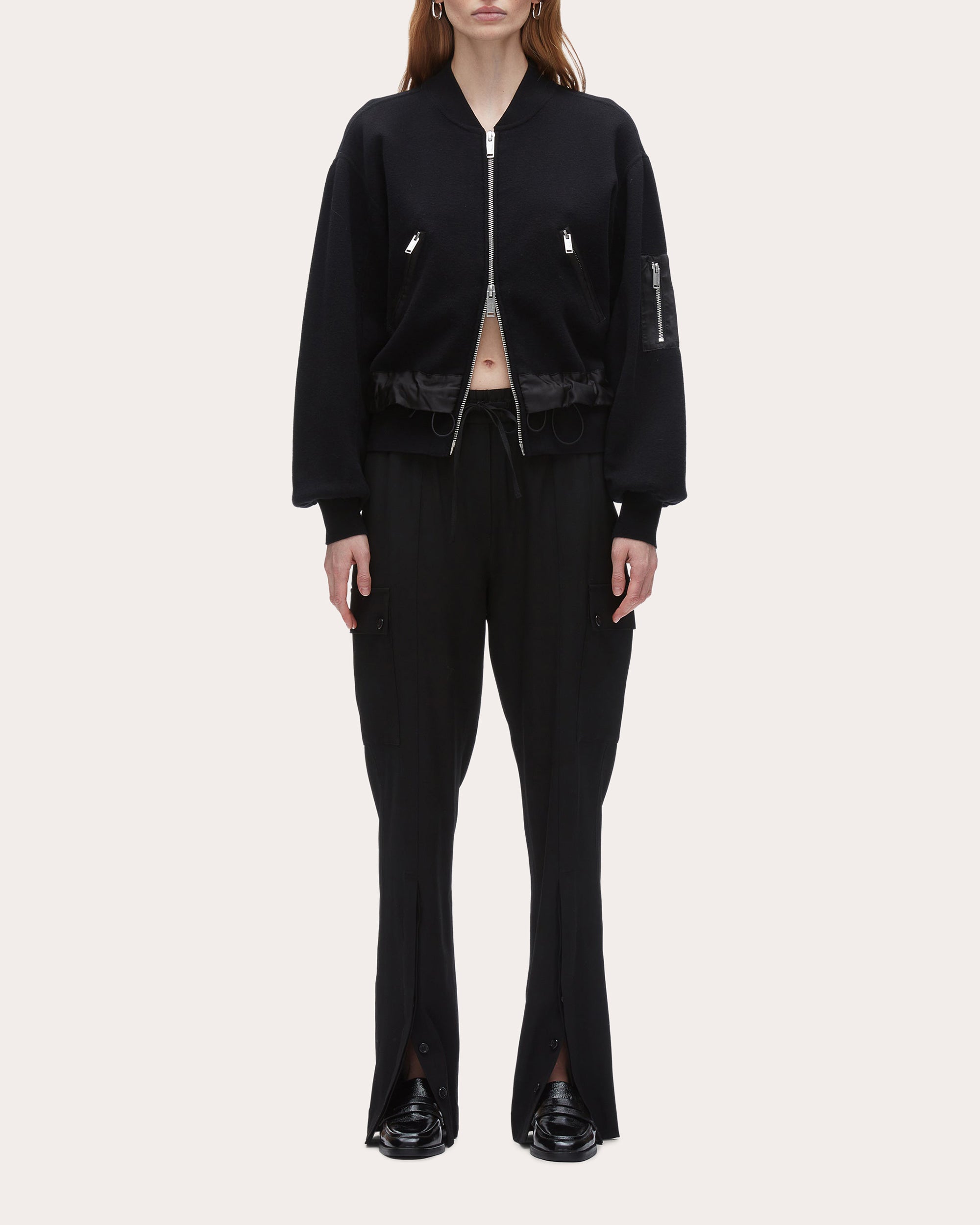 Layered Cotton-Wool Blend Bomber Jacket