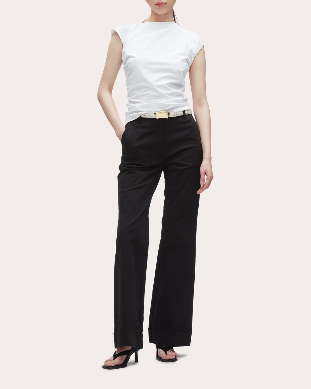 Asymmetric Draped Cotton-Jersey T-Shirt