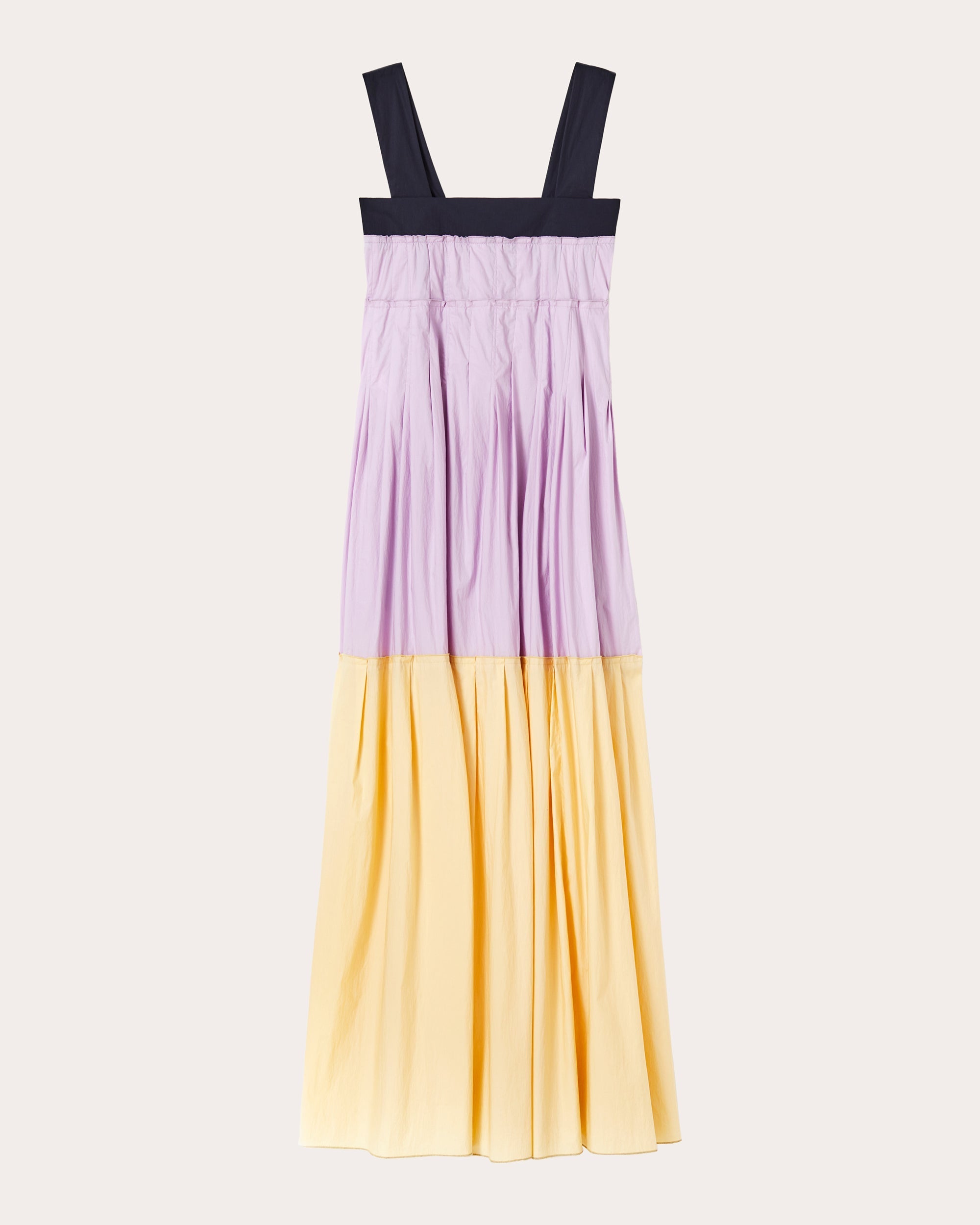 Pleated Tiered Cotton Maxi Dress