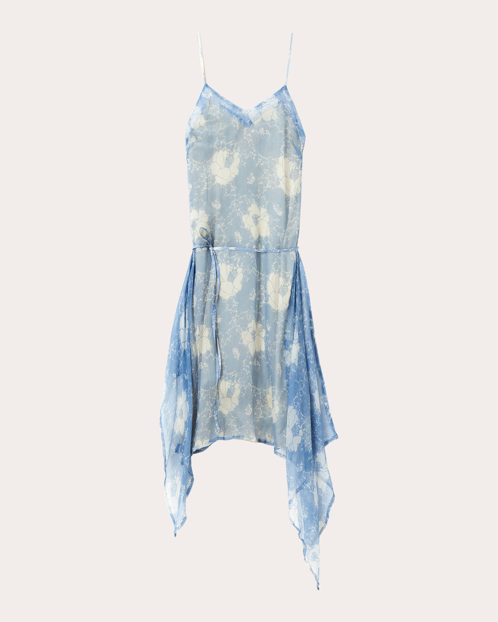 Asymmetric Printed Silk Midi Dress