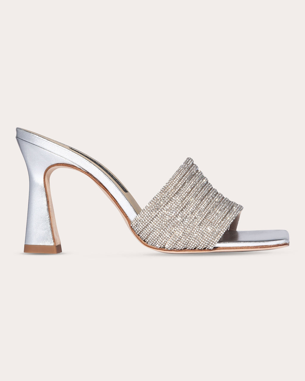 Ace Swarovski-Crystal Embellished Metallic-Leather Mule