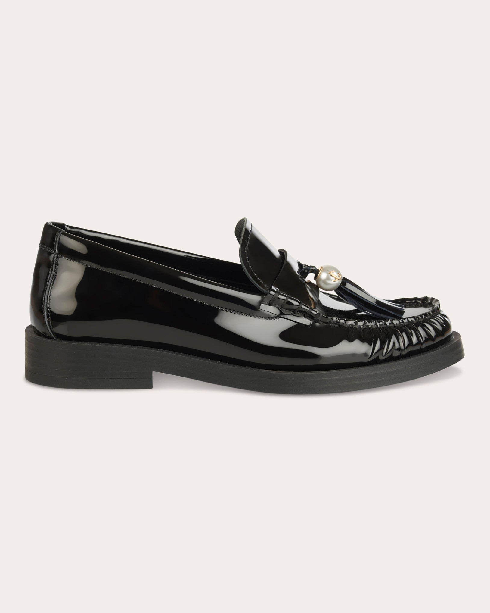 Addie Embellished Tasseled Patent-Leather Loafer