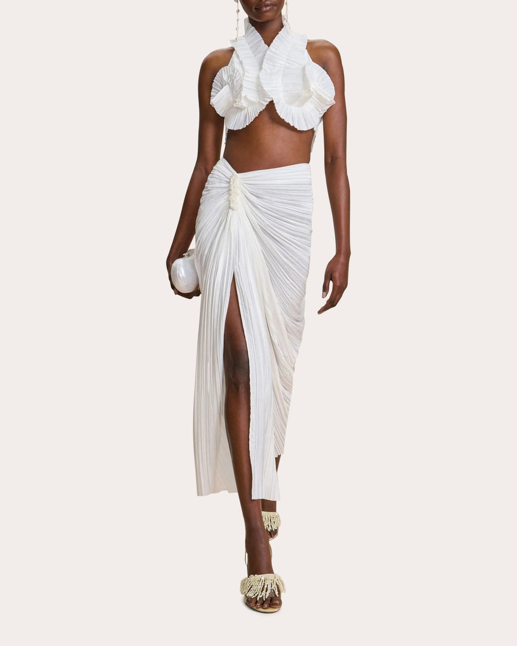 Adilia Plissé Crop Top