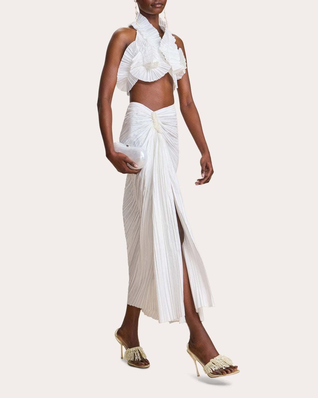 Adilia Plissé Crop Top